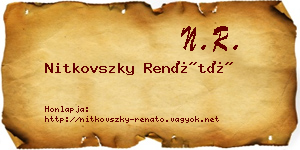 Nitkovszky Renátó névjegykártya