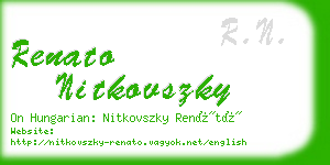 renato nitkovszky business card